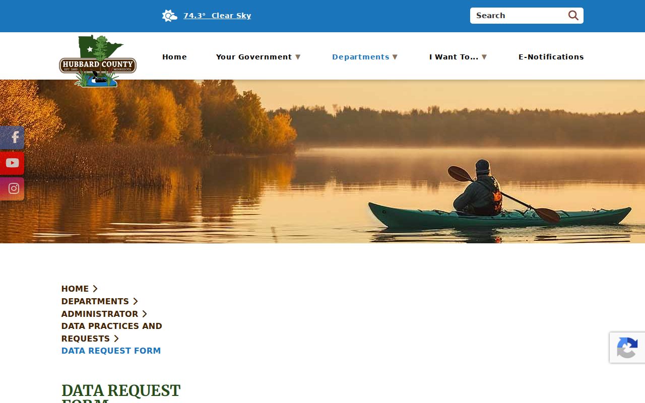 Akeley court record access source for the Hubbard County data request form