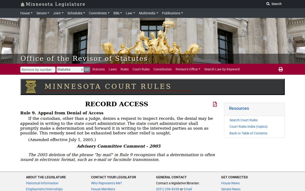 Hubbard County court calendar public access review rule