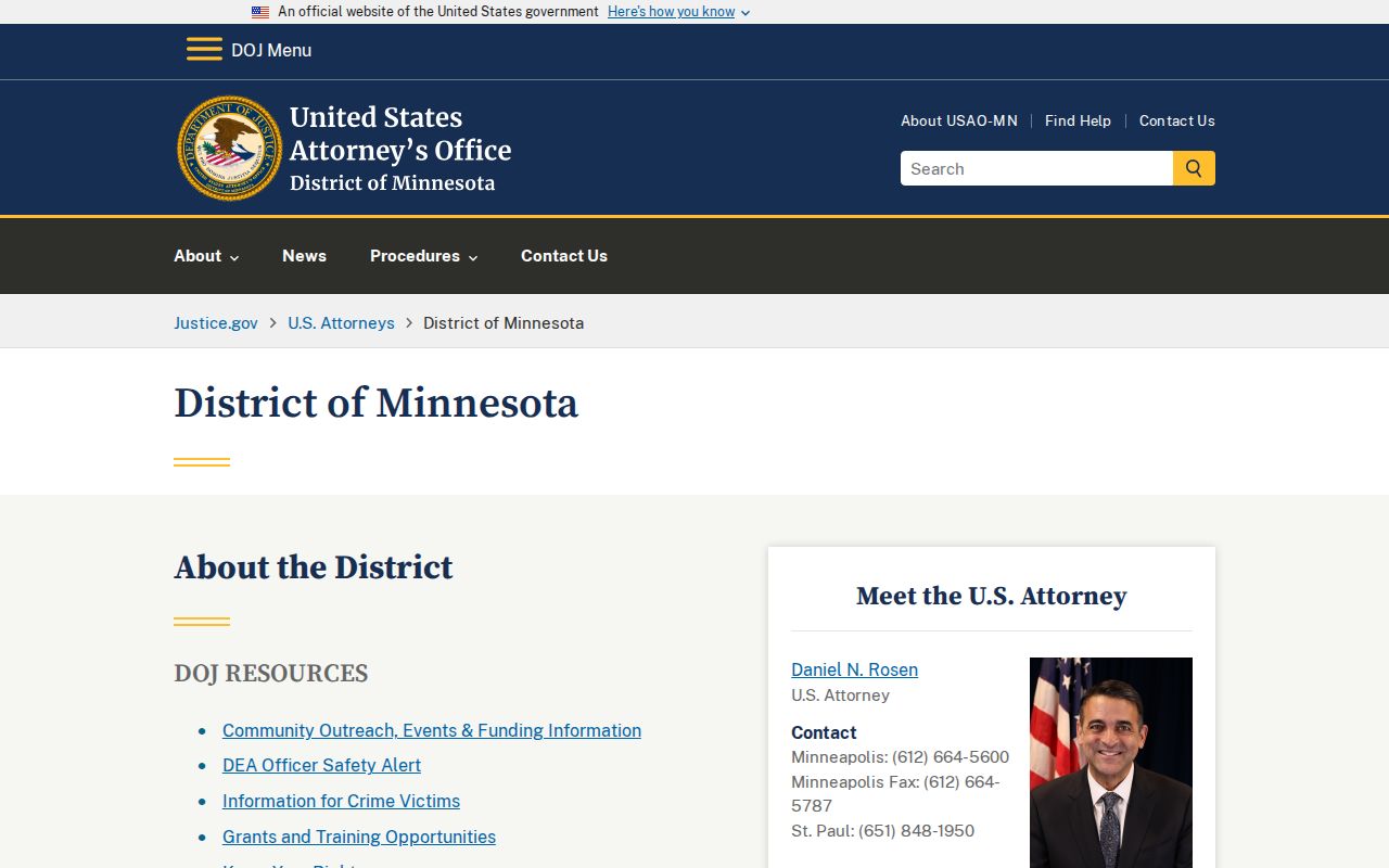 Hubbard County traffic court record distinction from federal prosecution records